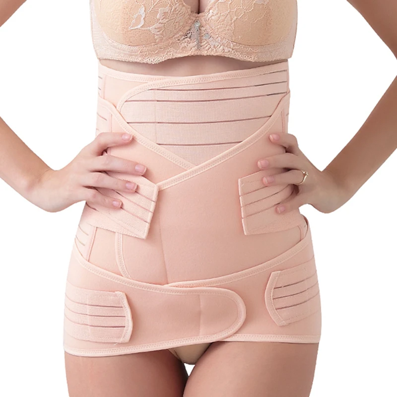 

Youjie adjustable postpartum fat burning waist belly trimmer belt band, Pink, beige