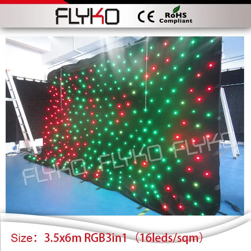 

Stage Background LED Backdrops LED Curtain Screen full Color Star Cloth 3.5*6m led lighting curtain