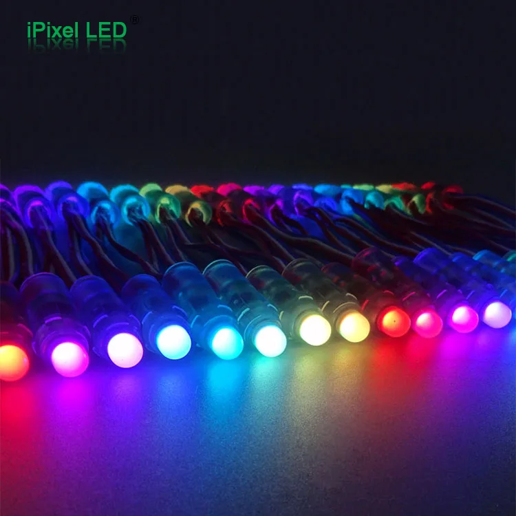 
DC5V 50 pcs/string WS2801/WS2811/UCS1903 f8 rgb led pixel light with 12mm led christmas string lights 