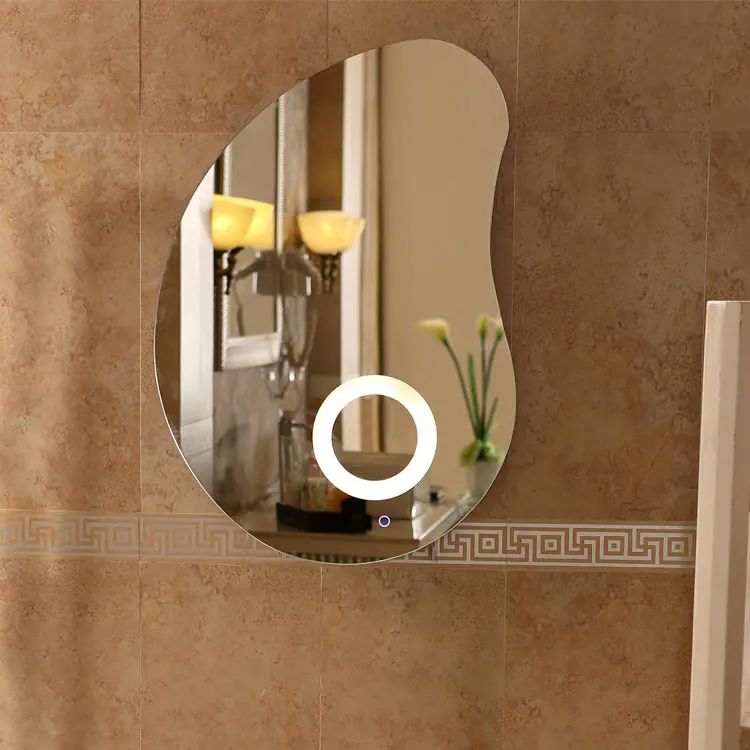 Luxury Irregular Shape Mirror Frameless  Free Style LED Light Mirror Accept OEM