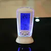 new product mini bluetooth speaker alarm clock with high definition mirror 7 LED Colour Changing Digital Alarm Clock