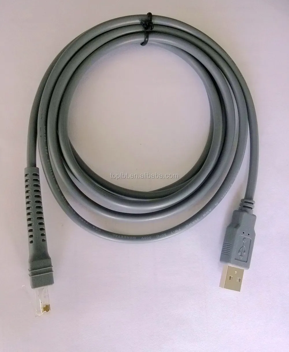 Factory Price 1.5m Coiled USB Type A to RJ45 Spiral Extension Cable for Motorola Symbol LS2208AP LS1203 LS4 for Motorola scanner - ANKUX.COM