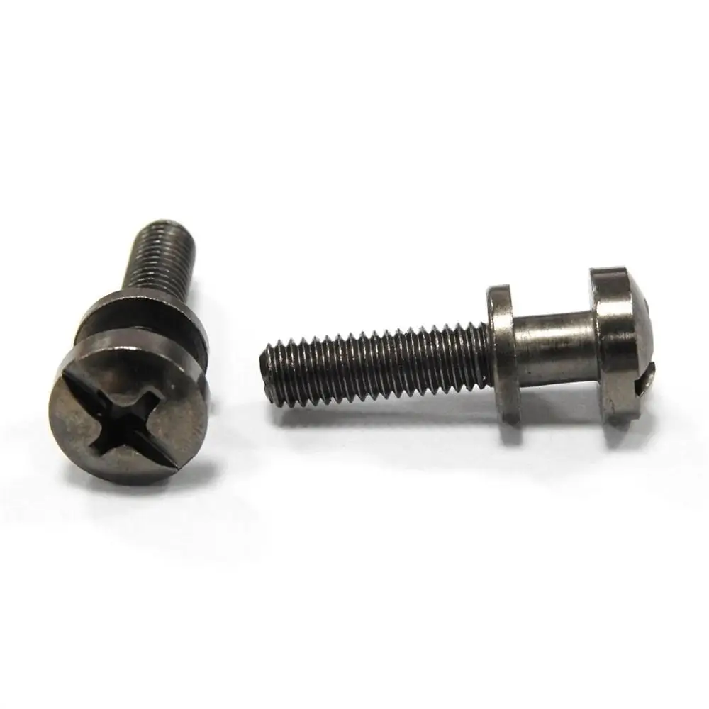 
Black Nickel Plating M6 Pan Head Phillips Drive Machine Carbon ]Steel Screw With Washer 