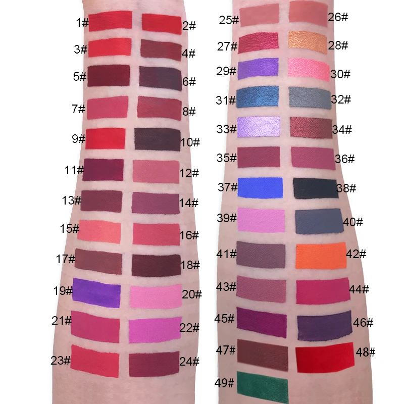 

China manufacture private label 41 colors matte liquid lipstick waterproof long lasting