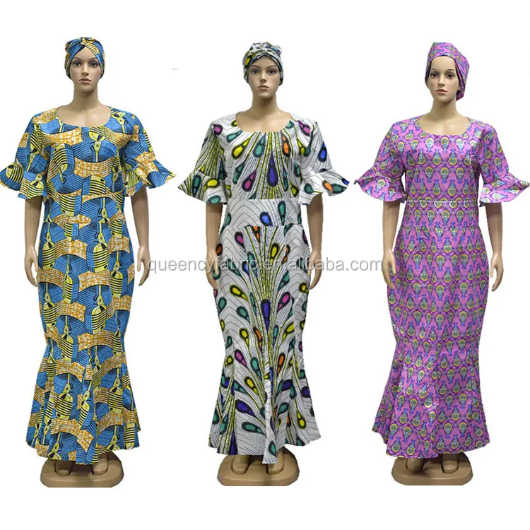 Custom Dress With Headscarf African Traditional Clothing