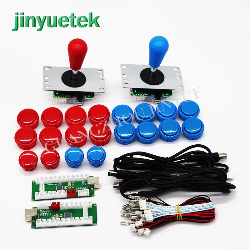 

Jinyuetek single axis 10v small size mini diy arcade joystick kit 4 in 1 anglogico 2position return momentary alavanca joy stick, Red yellow green blue white black