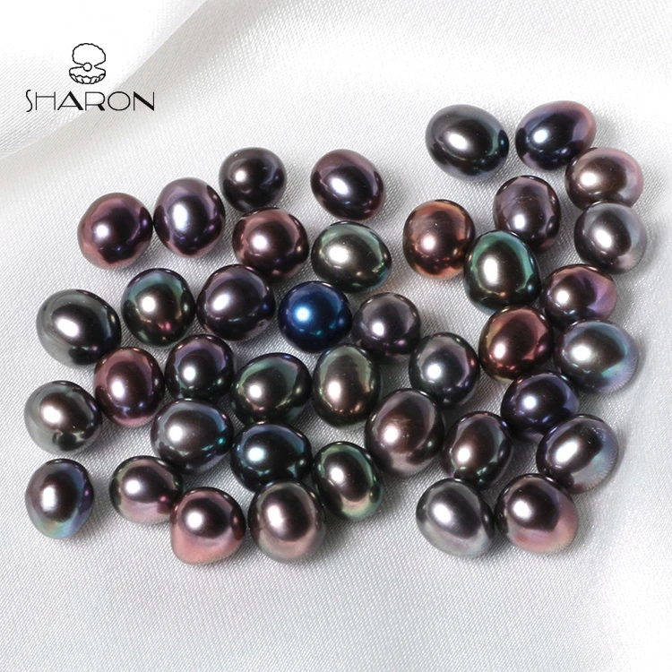 Wholesale 6.5-7mm AAA Natural Fresh water Peacock Oval Rice Loose Pearl