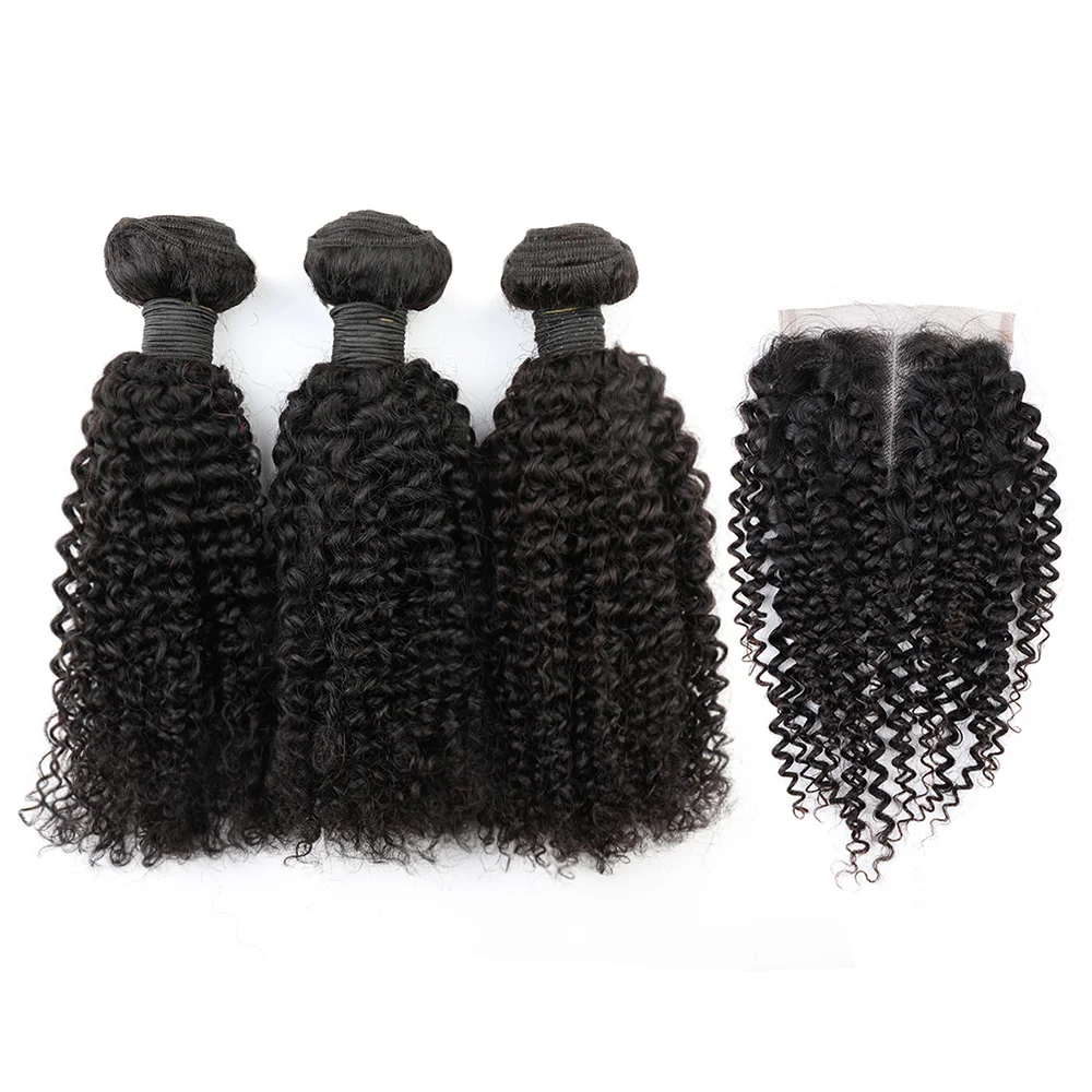 

Toocci Classic 3+1China Factory Raw Virgin Indian Mink Human Hair 3 Bundles Mongolian Kinky Curly Hair Bundles With 4x4 Closure