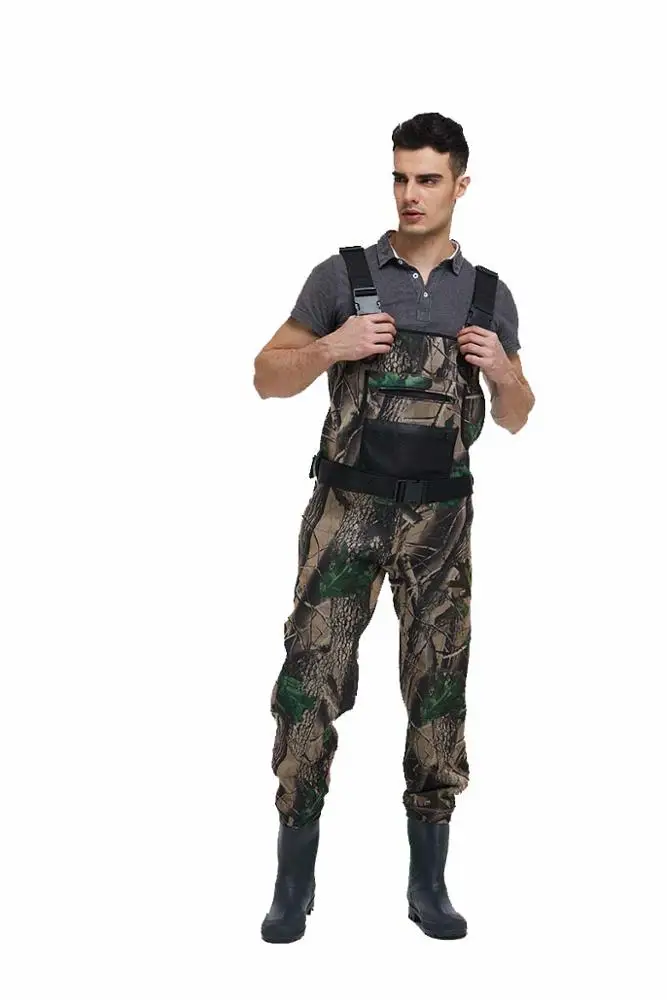 
wholesale manufacturers men women kids camo neoprene 70d nylon fly fishing waterproof pvc waist high chest hunting waders 