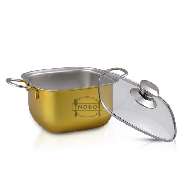 New Design Insulated Stainless Steel Square Stock Pot Colorized Hot Pot