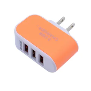 Colorful US EU Plug 3.1A 3 Ports USB Cell Phone Travel USB Wall Charger