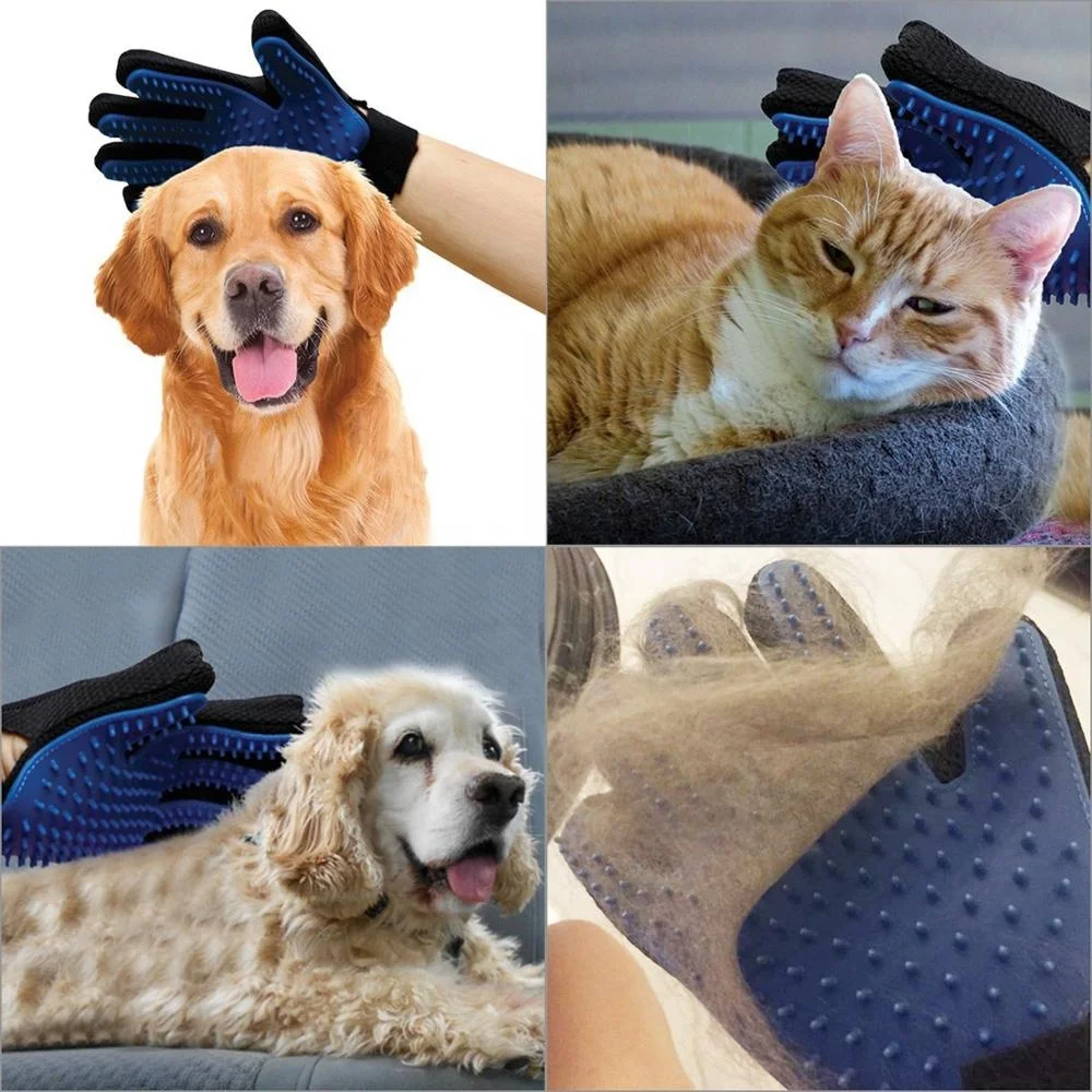 
Pet Deshedding Grooming Glove Cat Grooming Gloves Dog Hair Remover 