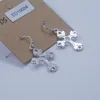 Fashion indian silver hanging cross earrings for men women stud
