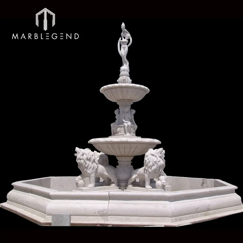 
Gorgeous Hand-Carved Natural Stone White Marble Lady Venus Fountain 