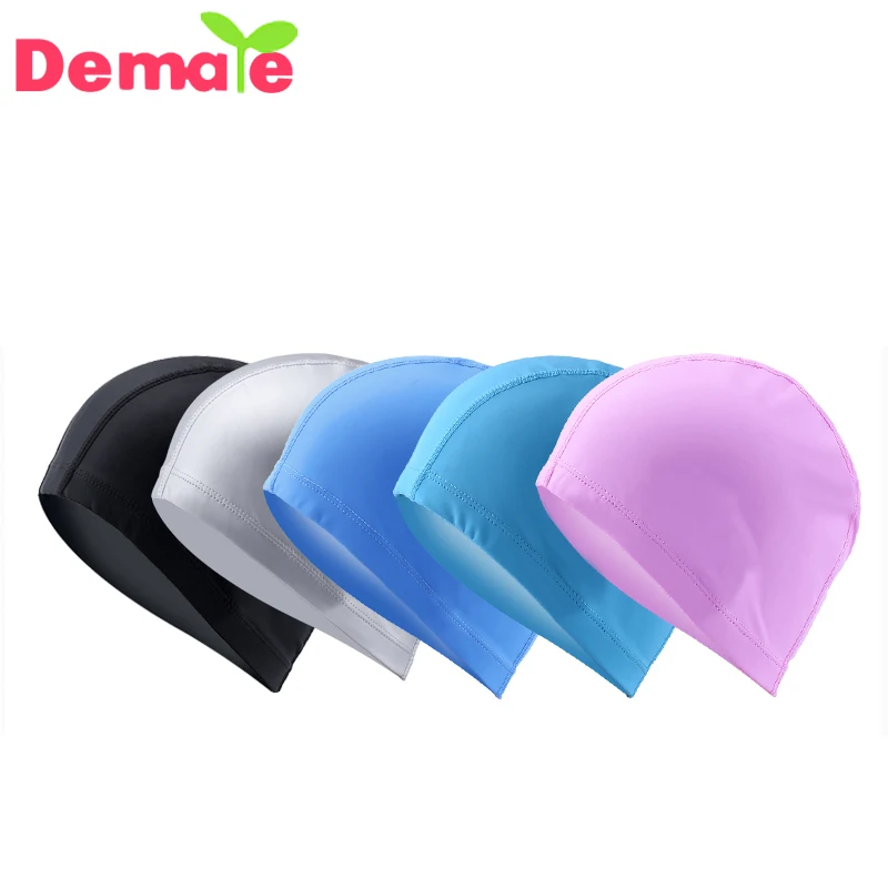 

Amazon Hot Wholesale Adult PU Coating Sports Swim Cap, All color available