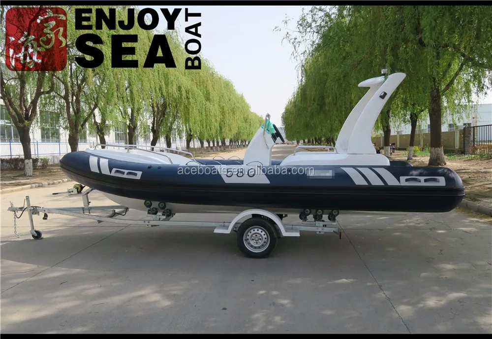 New Style Zodiac 19ft/580cm Inflatable Rib Boat With Rigid Fiberglass