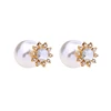ed00978b Wholesale 18k Gold Plated Crystal Flower Jewelry Classic Fashion Women Pearl Earrings Stud