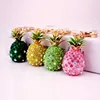 Tropical Fruit Pineapple Crystal Keychains Purse Bag Pendant