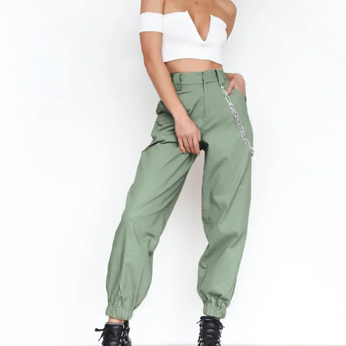 Streetwear Cargo Pants Women Casual Joggers Black High Waist Loose Female Trousers Korean Style harem pants