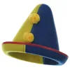 fancy paryu Blue Yellow Felt Clown Hat