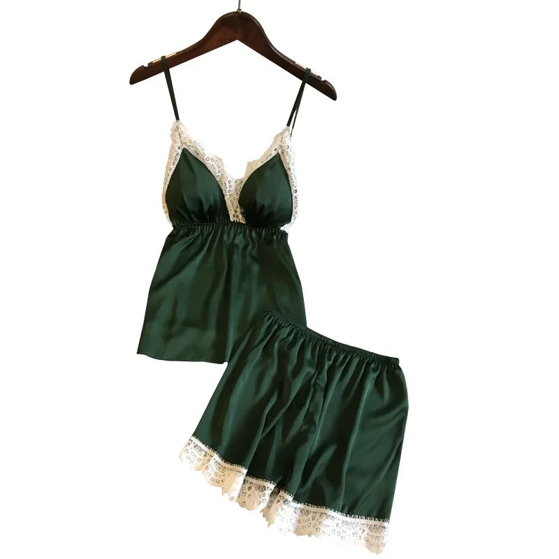 Comfortable Women Night Lounge Wear Sleepwear Pajamas Women Nuisette Sexy Nighties With Lace