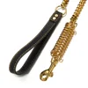 15mm Width German Shepherd dog Leads Snap Hook Leather Pet Dog Leash