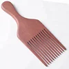 2018 Newest Wholesale Personalized Logo Red Sandalwood Afro Hair Detangling Wood Pick Comb
