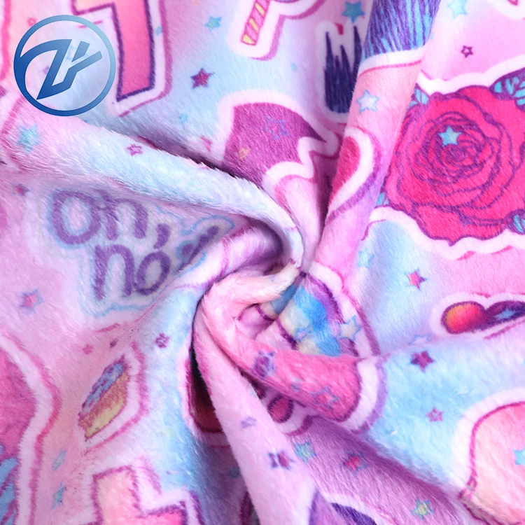 
High print customized design print fabric minky fabric baby blanket fabric 