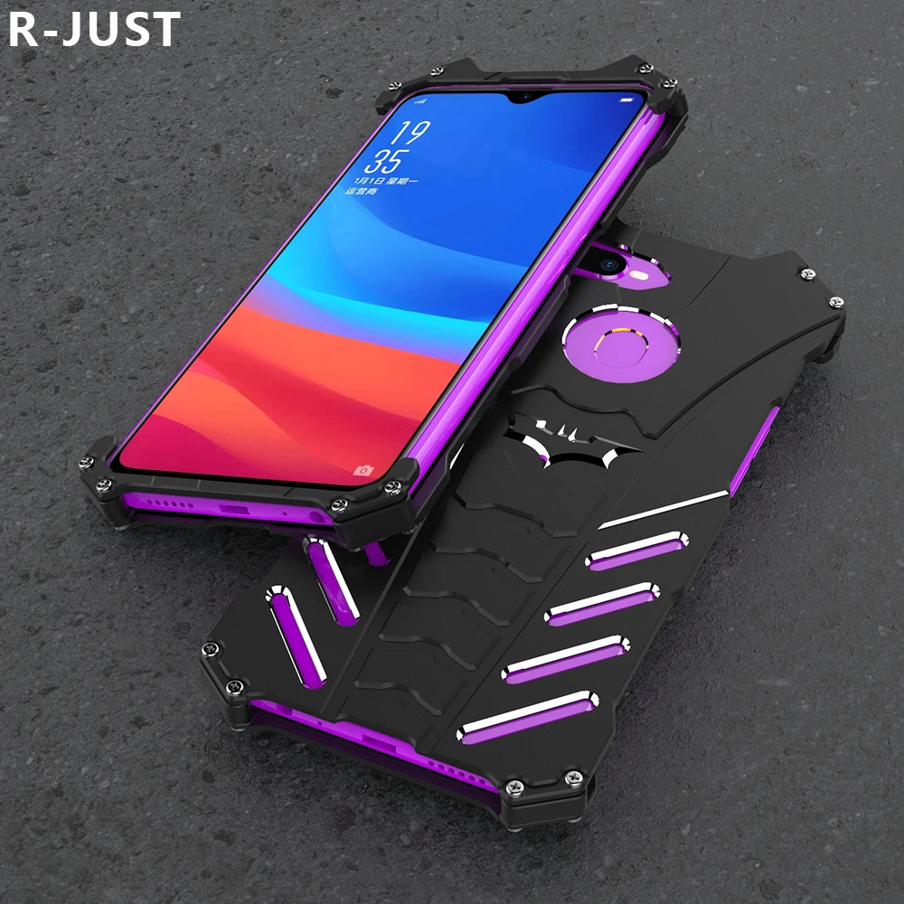 

R JUST For OPPO F9 Pro A7X Case Cover Luxury Slim Hard Metal Shockproof Armor Mobile Phone Case Back Cover Capa Protection