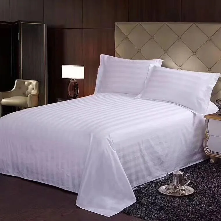 High Quality Cotton Fabric Bed Sheet Hotel Flat Bed Sheet Ensemble