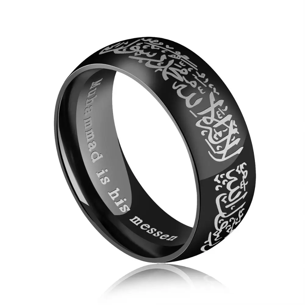 

Muslim allah stainless steel ring women men islam arabic god messager muhammad quran middle