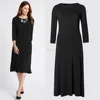 3/4 Sleeve Fit & Flare Dress for Elegant Ladies Formal Office Midi Dresses Wholesale Custom China Clothing Agent