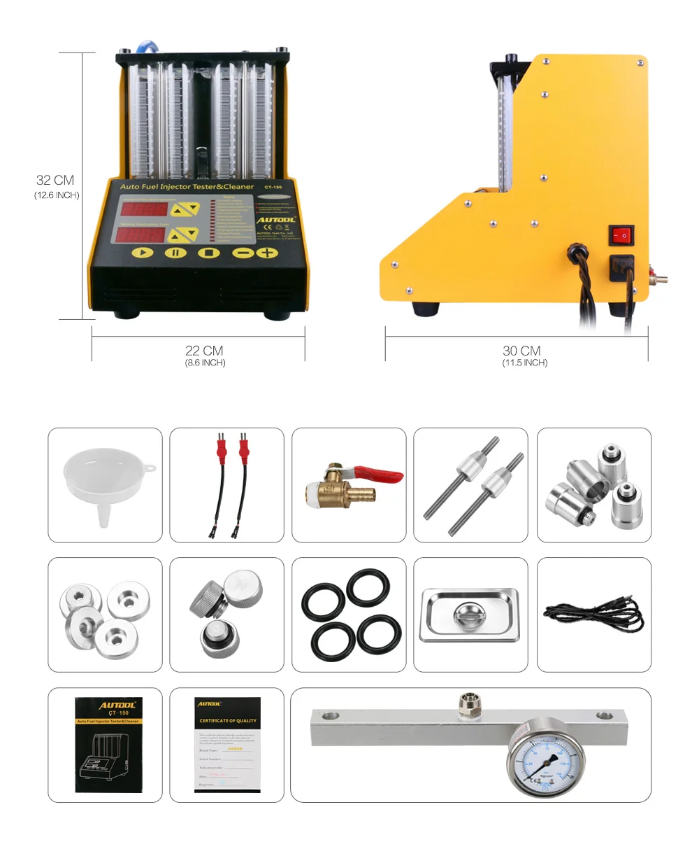 Autool Ct150 Car Fuel Injector Clean Machine Testers 2 In 1 Common Rail Injectors Tester Buy
