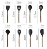 8PCS/Set Silicone Wood Handle Kitchenware