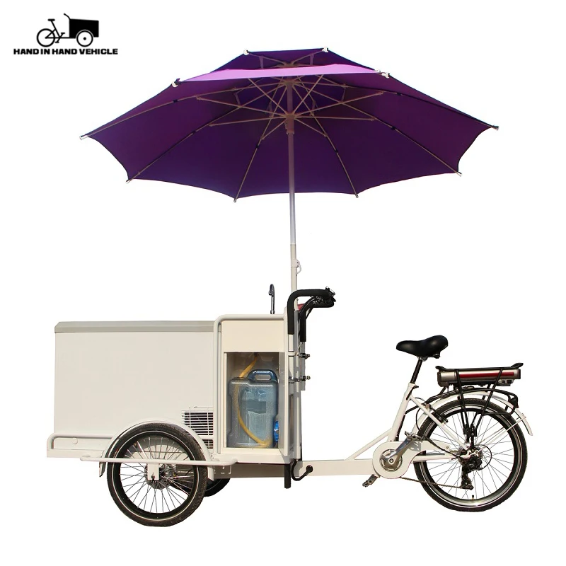 Best Selling 3 Wheel Electric Cooled Beverage Tricycle Ice Cream Trike