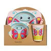 Biodegradable Food Grade Custom Printed Logo Bamboo Fiber Pp Plastic Travel Baby Kitchenware,China Tableware Set