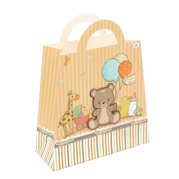 Hot Sale CMYK Custom Print Handmade Paper Gift Shopping Cartoon Bags for Kids