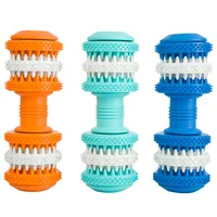 

100% Nontoxic rubber soft dumbbell dog teeth clean toy silicone pet toys