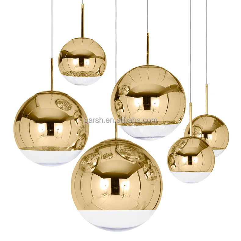 Indoor Modern Hanging Lamps Mirror Glass Pendant Light For Living Room