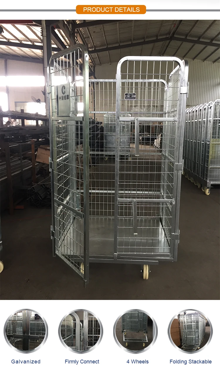 Transporte Soldado Seguridad Cesta De Alambre De Paleta Contenedor