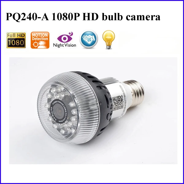 Wifi Mini Light Bulb Lamp Spy Cam Full HD 1080P IP P2P Hidden Bulb DVR LED Bulb Spy Camera with IR Night Vision Motion Detection