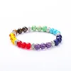 Best Selling Products 7 Chakra 8mm Natural Stone Beads Yoga Healing Crystal Bracelet For Women