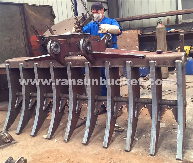 Excavator Rake Land Cleaning Rake Root Rake Grapple Of Excavator Buy
