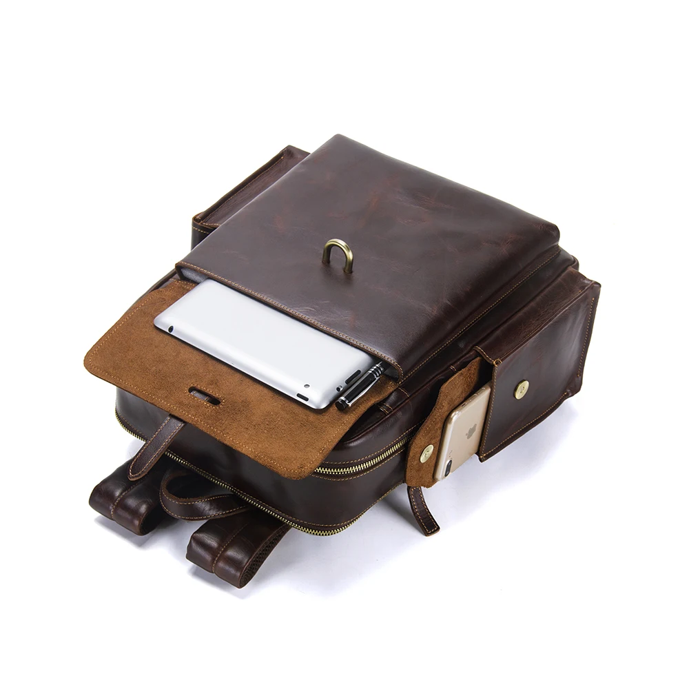 

designer vintage leather backpack genuine, Coffee or customized color