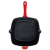 10.5 inch Red Enamel Ceramic Cast Iron Cookware Griddle