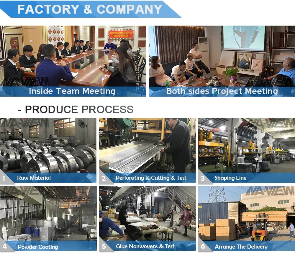 Acoustic House Decorative Aluminum Metal Suspended Stretch False