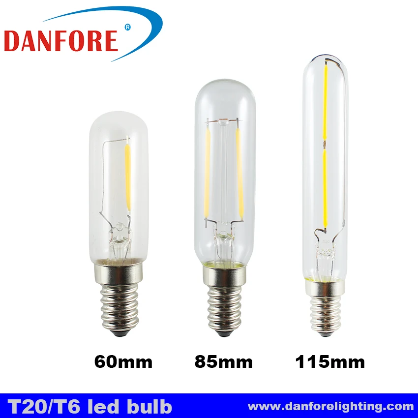 1w 2w 3W T20 T6 115mm long mini tubular led filament bulb with e12 e14 candelabra base