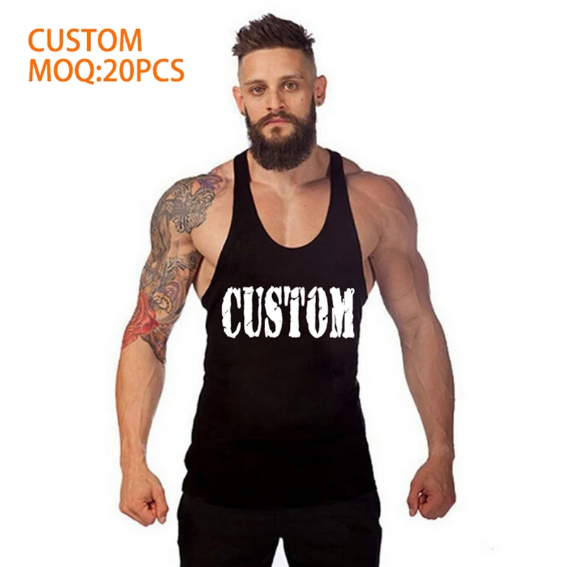 

Cotton Plain Bodybuilding Custom Tanktop GYM Wear Fitness Muscle Vest Gymshark Mens Singlet Blank Stringer Sports Men Tank Top, Customized colors