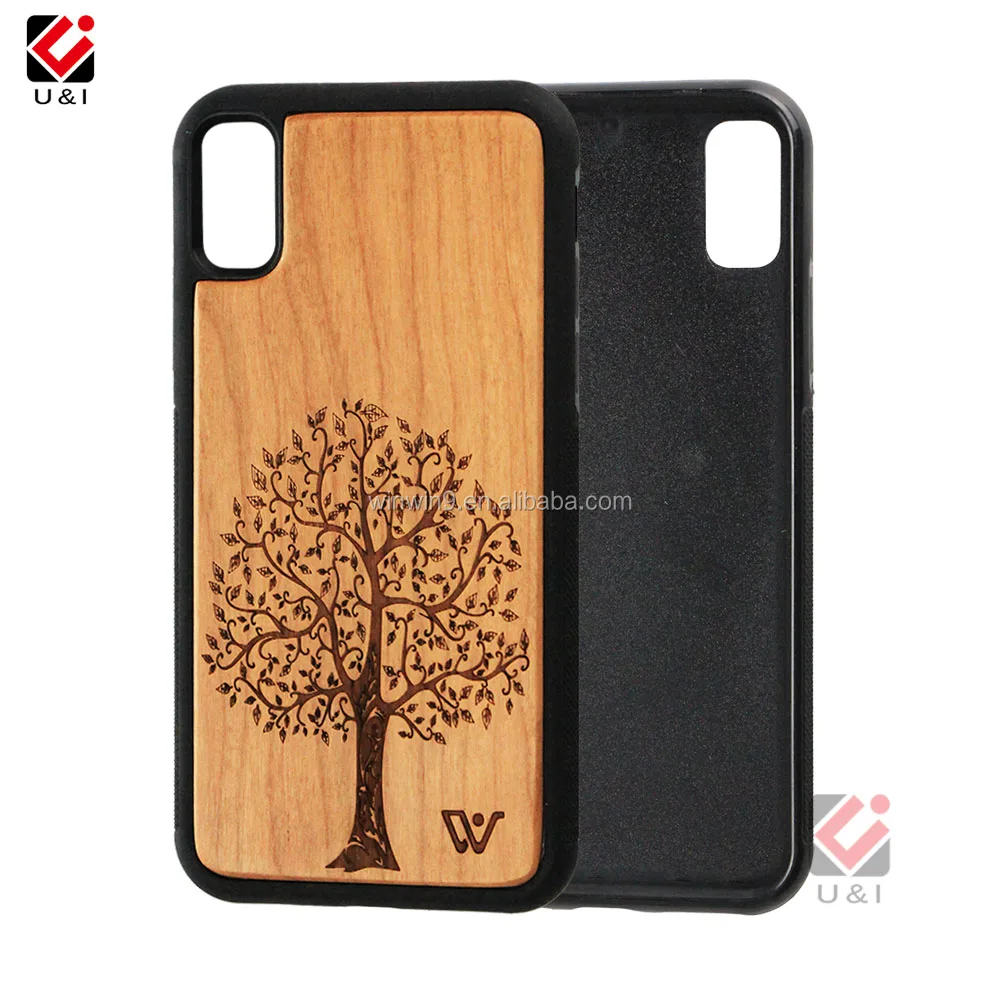 

Laser Bamboo Soft Silicone TPU For iPhone X Wood Mobile Phone Case