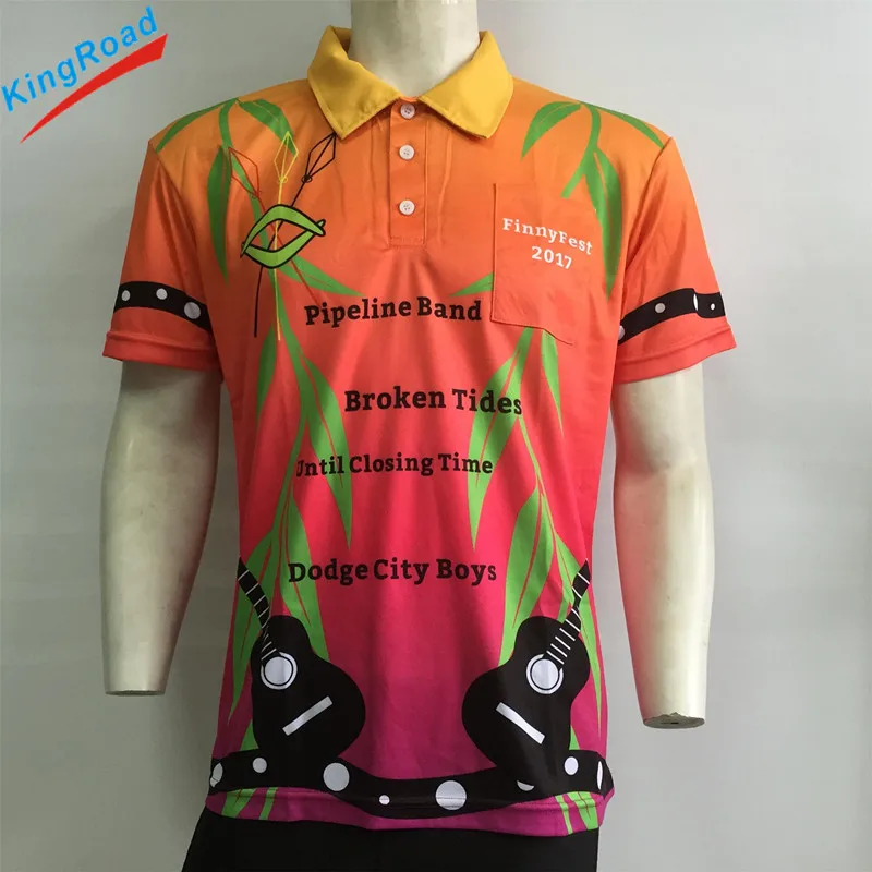 Custom Mens And Womens Sublimated Bowling Shirts Quick Dry Polo T Shirt